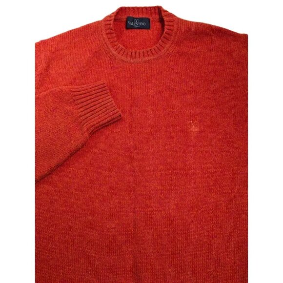 VTG Valentino Jeans Burnt Orange Virgin Wool Sweater Sz XL Italy EUC - Picture 5 of 5